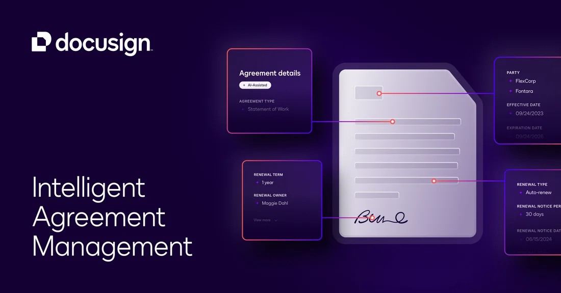 Visual for this record: Docusign now reads the contracts it used to just route for signing